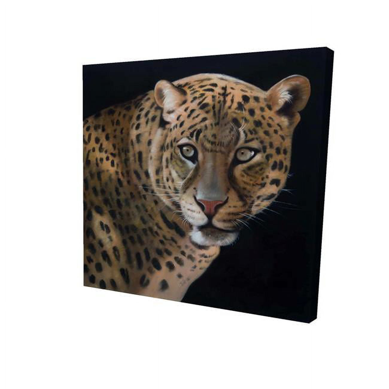 8 x 8 in. Realistic Fierce Leopard-Print on Canvas