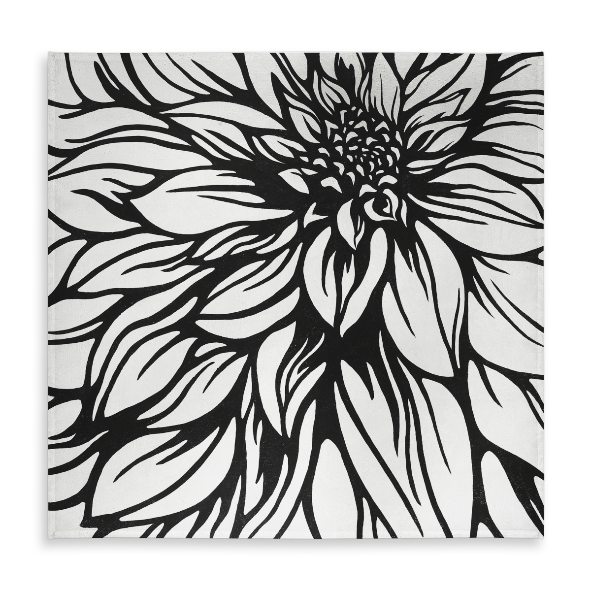Picture of Begin Home Decor C1TC5858T7EOHQ 58 x 58 in. Dahlia Flower Outline Tablecloth - White Flowers for Home Decor