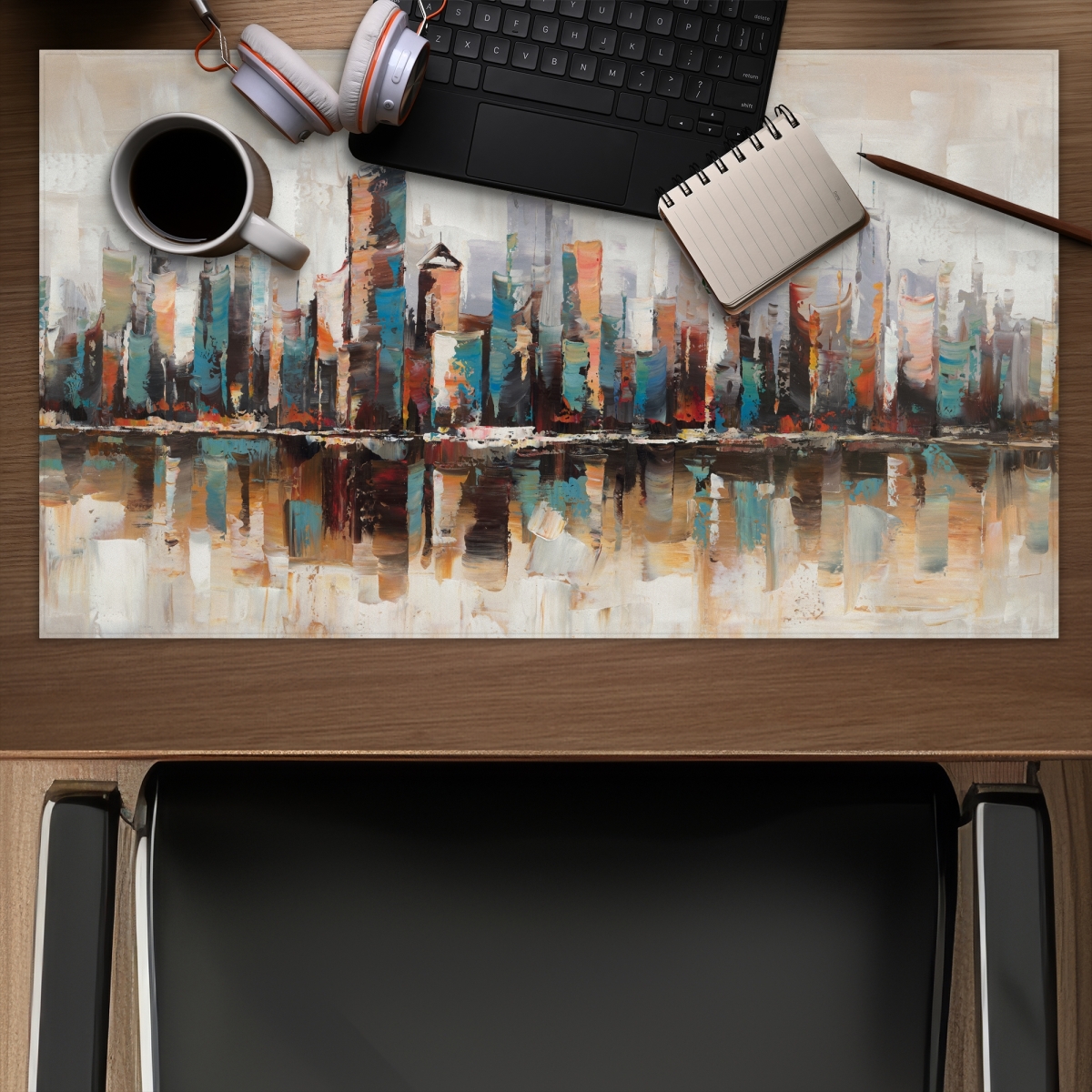 C1DM1424GIKFCM 14 x 24 in. Abstract Buildings with Textures - Cities Shapes Gaming Mat