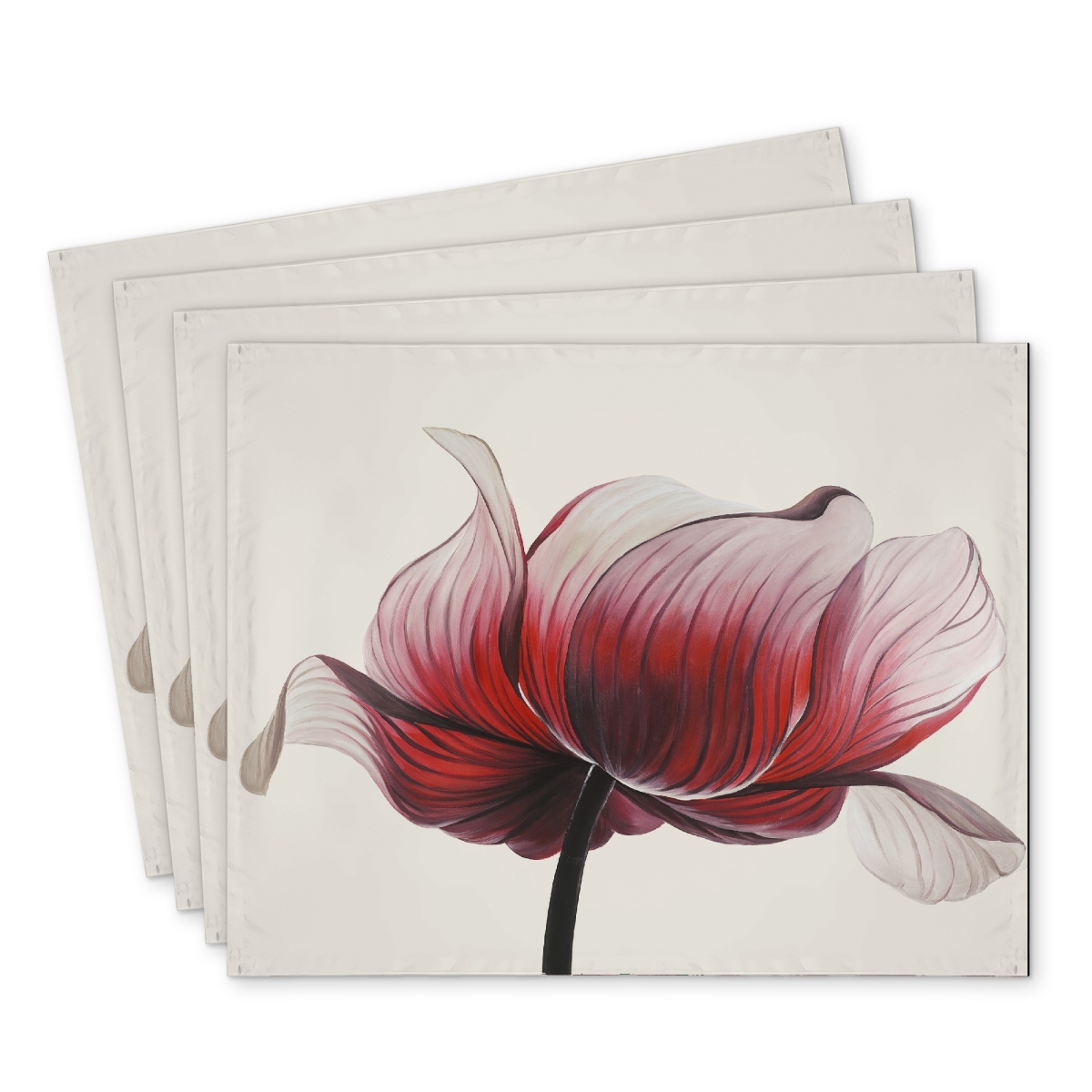 Picture of Begin Home Decor C4PP1418WZPMLZ 14 x 18 in. Anemone Flower Polyester Placemat - Elegant Home Decor - Set of 4