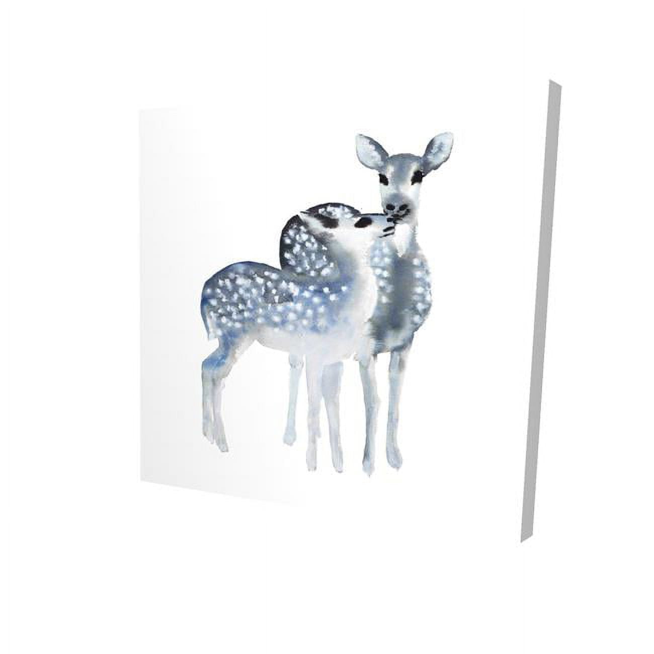 8 x 8 in. Blue Fawns Love-Print on Canvas