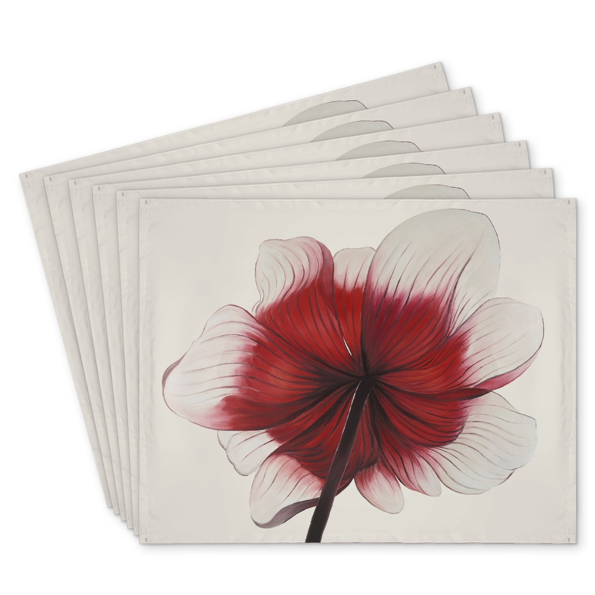 Picture of Begin Home Decor C6PP1418H06K2G 14 x 18 in. Anemone Red Flower Polyester Placemat - Home Decor Accent - Set of 6