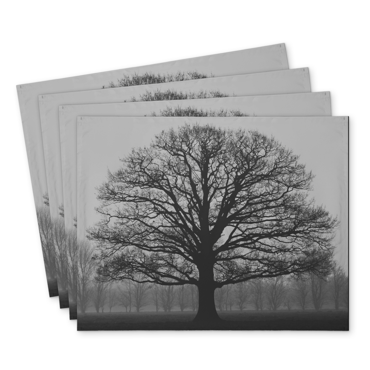 Picture of Begin Home Decor C4PP14182JSZX2 14 x 18 in. Ominous Tree Polyester Placemat for Elegant Home Decor - Set of 4