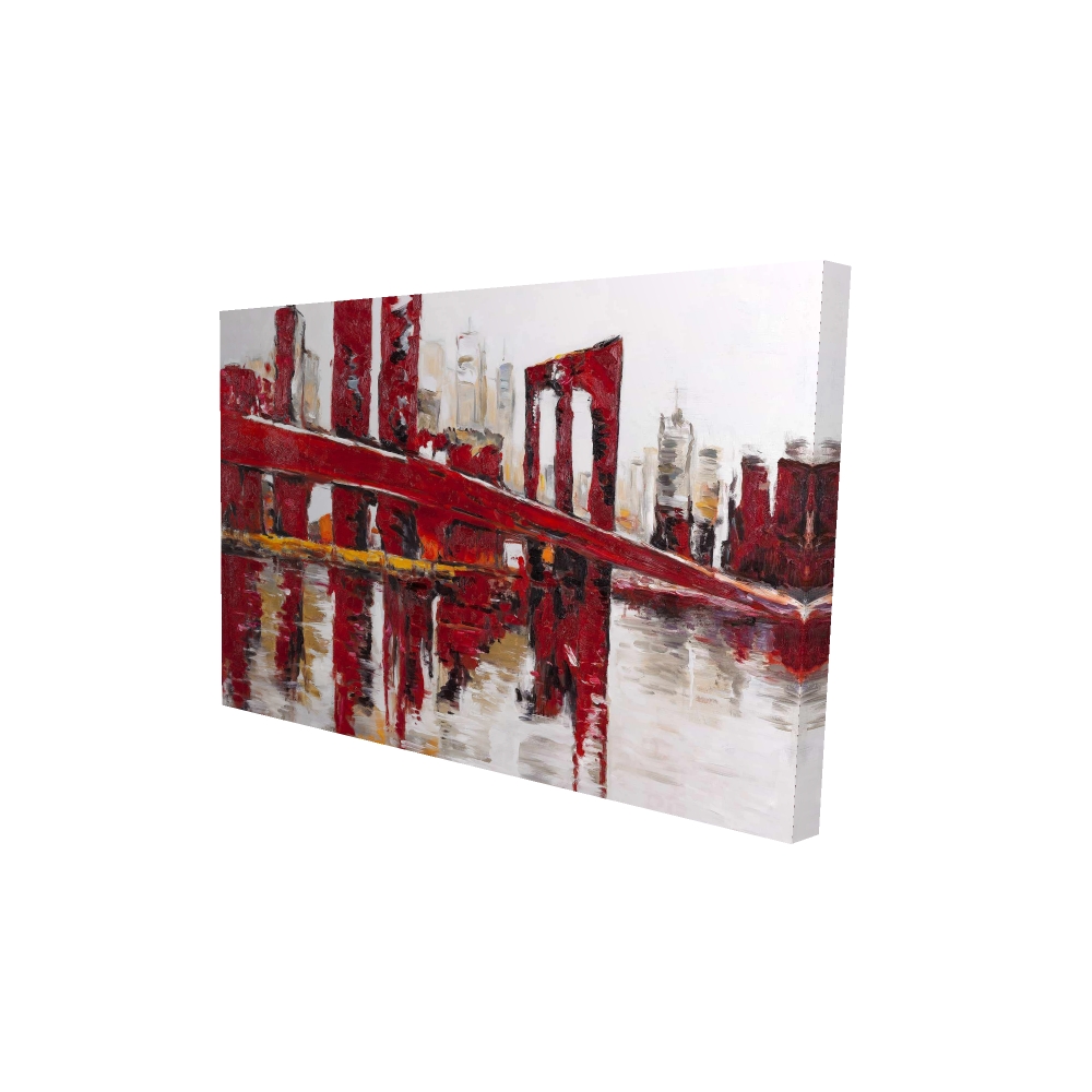 2080-2436-CI194 24 x 36 in. Abstract & Industrial Red Bridge - Man Cave Canvas Decor