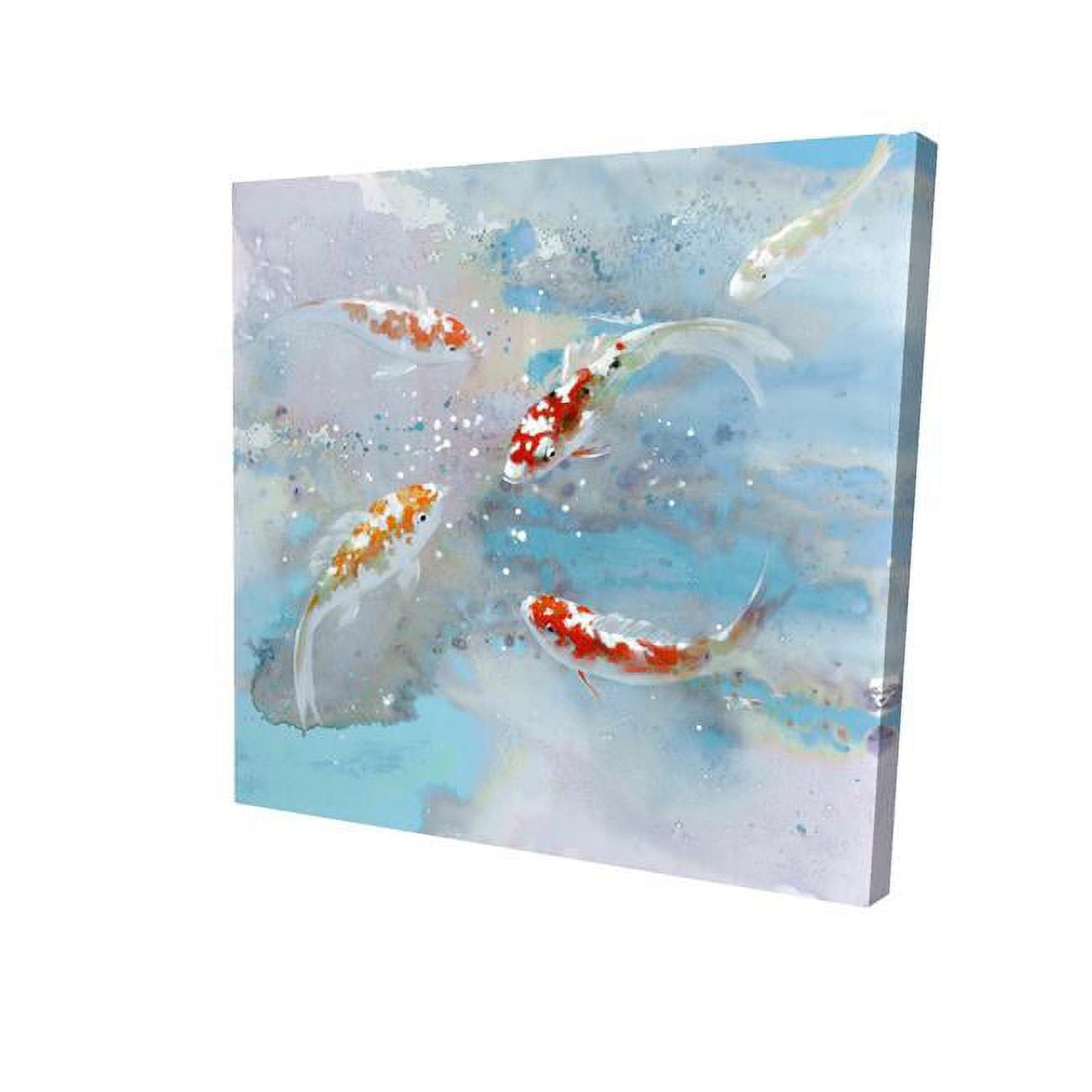 8 x 8 in. Koi Fish Swimming In Blue Water-Print on Canvas