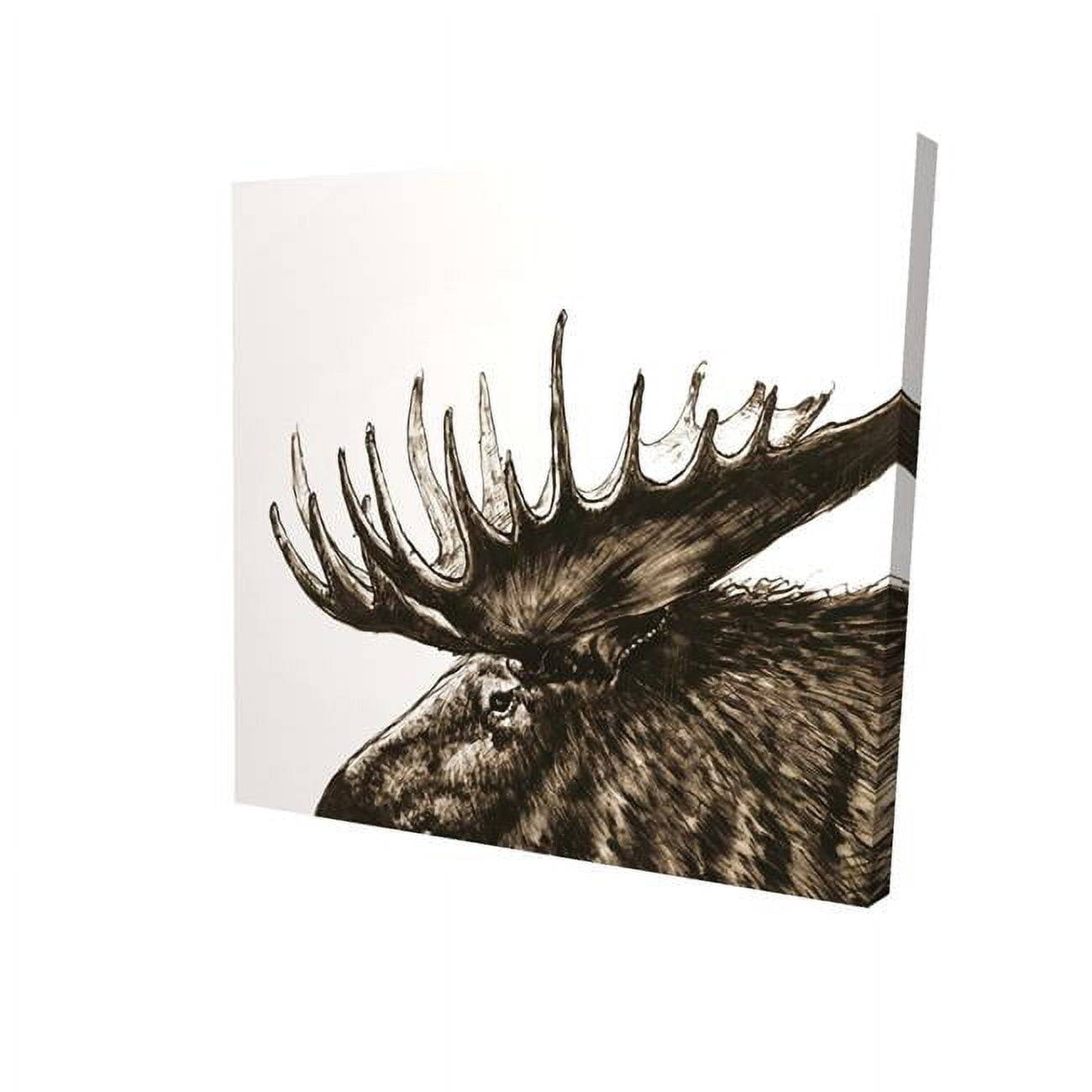 8 x 8 in. Moose Plume Sepia-Print on Canvas