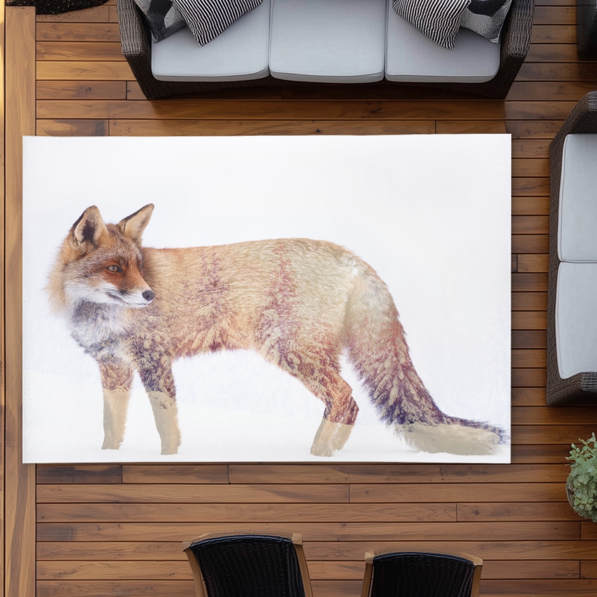 C1ROAR57AK9ZM6 5 x 7 ft. Forest & Fox - Scenic Outdoor Area Rug for Home Decor - Rectangle