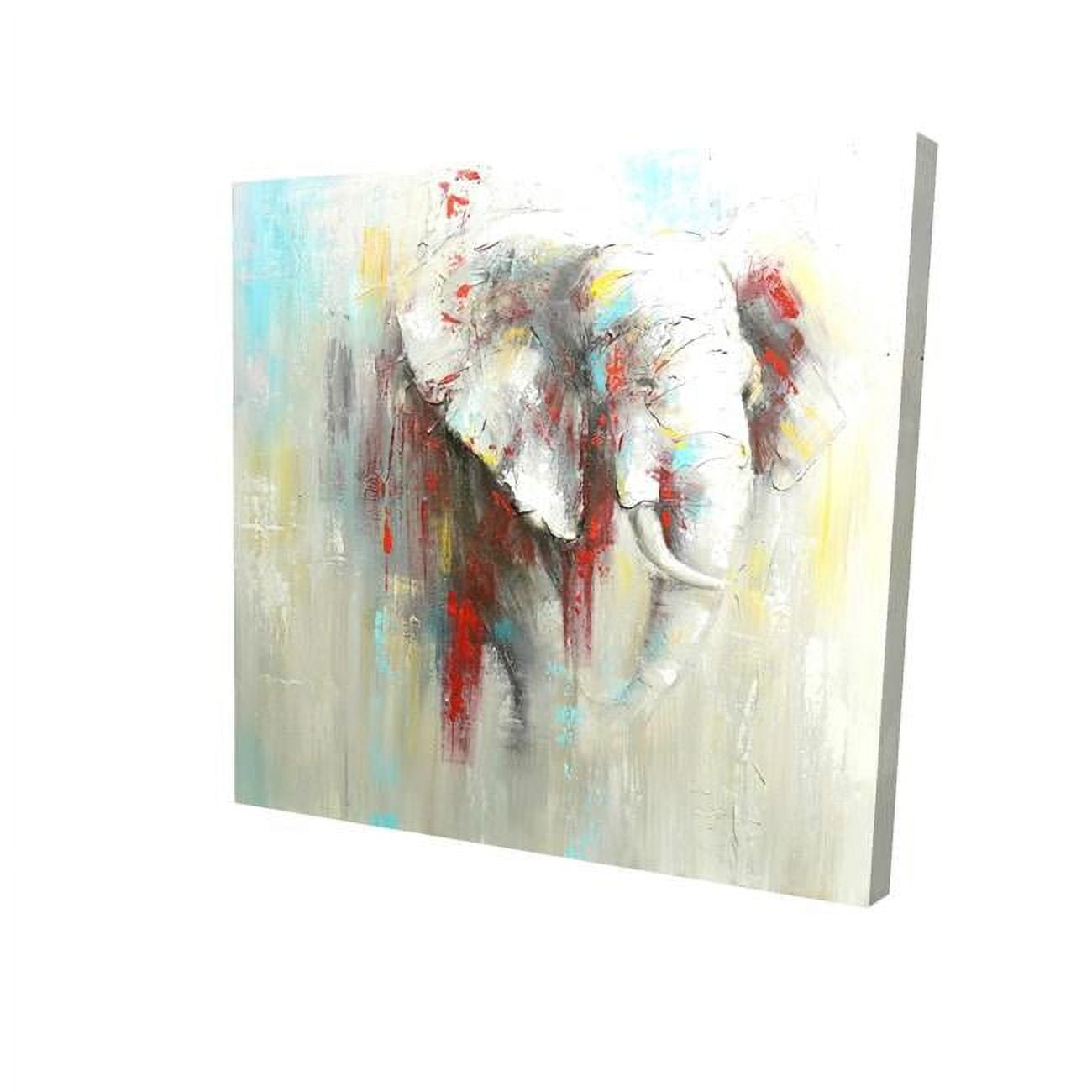 8 x 8 in. Abstract Elephant with Paint Splash-Print on Canvas
