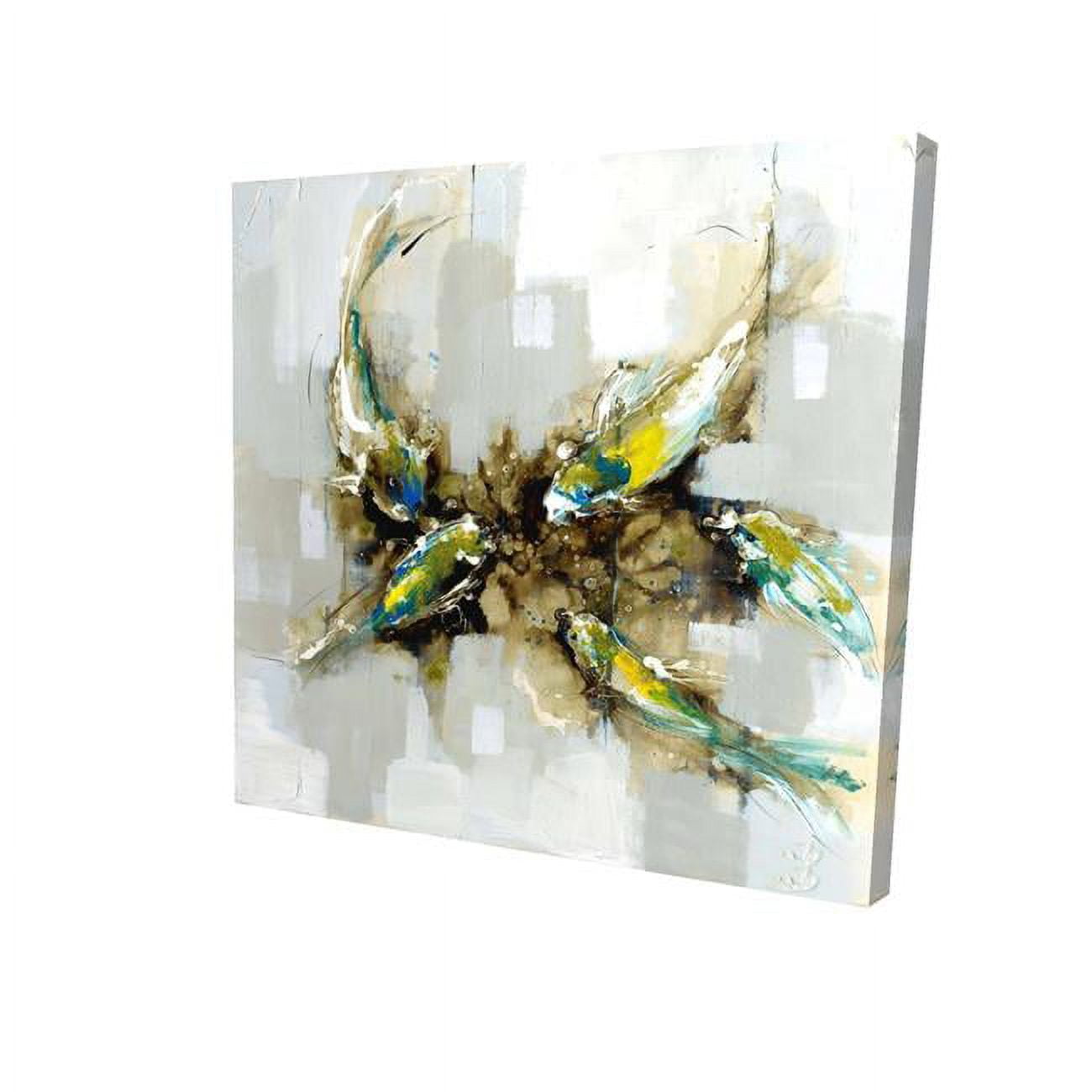 8 x 8 in. Four Abstract Koi Fishes-Print on Canvas