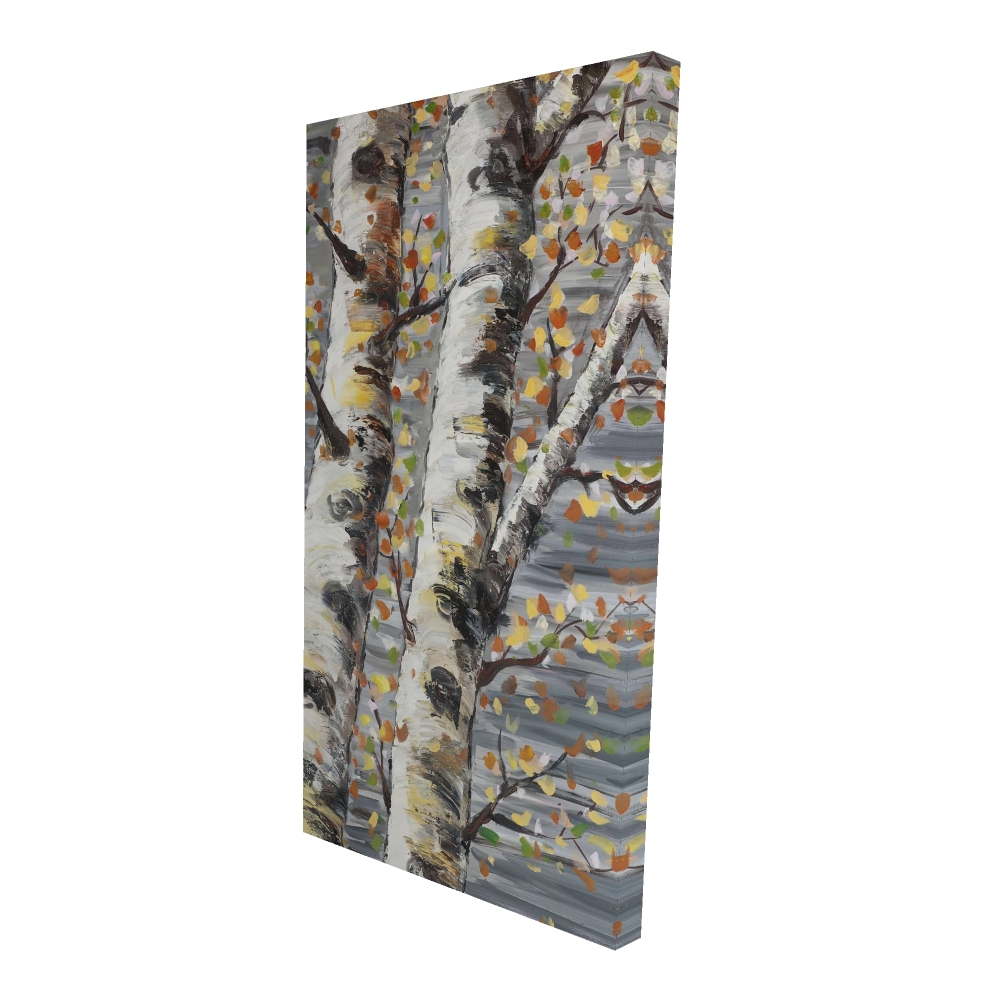 2080-4824-LA112 24 x 48 in. Budding White Birches - Bedroom Trees Canvas for Home Decor