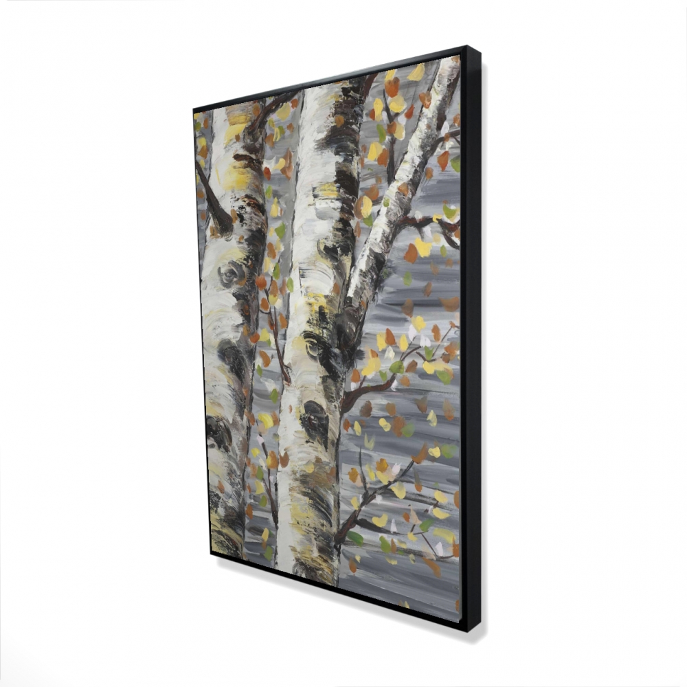 2081-3624-LA112 24 x 36 in. Budding White Birches - Trees Landscapes Framed Canvas Decor