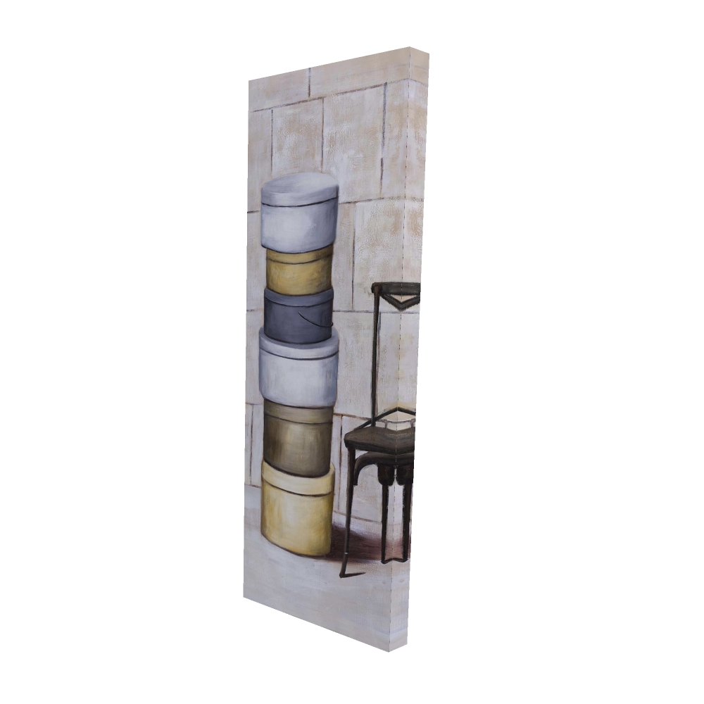 2080-6020-MI33 20 x 60 in. Old Hat Boxes - Gray Object Canvas for Home Decor - Stylish Art