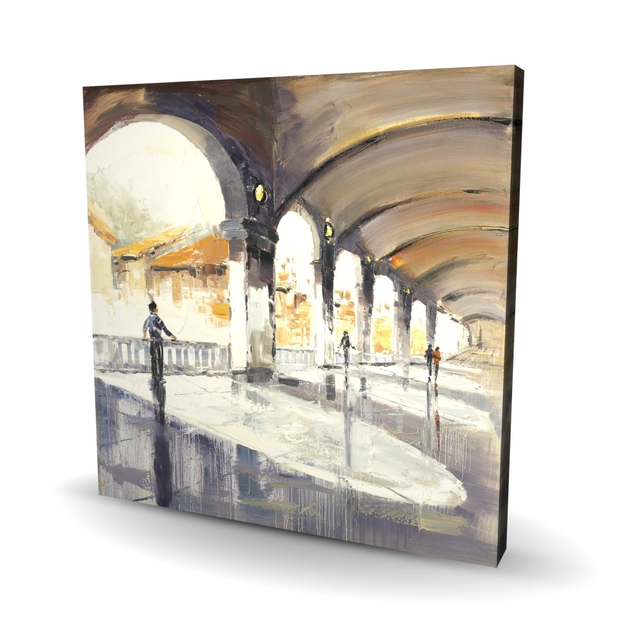 C1RC24242FVECW 24 x 24 in. People in a Spacious Hall - Contemporary Canvas Home Decor