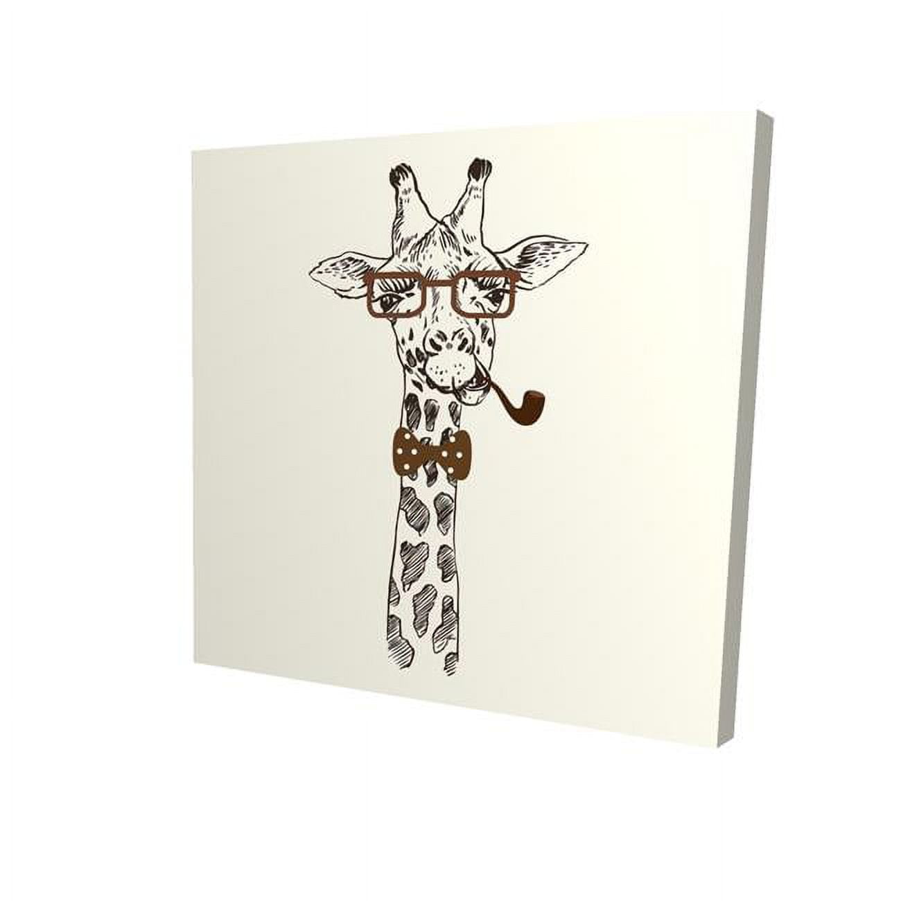 8 x 8 in. Funny Giraffe with A Pipe-Print on Canvas