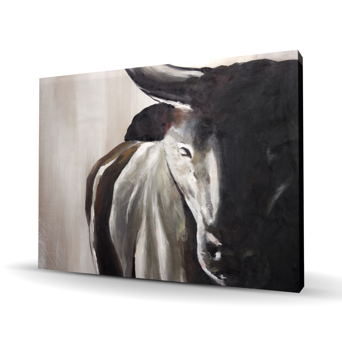 C1RC3648W8JRJK 36 x 48 in. Bull Head Front View - Rustic Cow Canvas for Home Decor