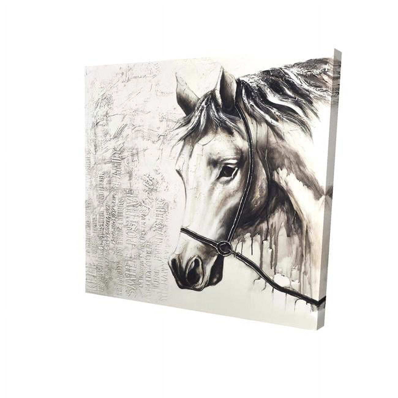 8 x 8 in. Alpha The White Horse-Print on Canvas