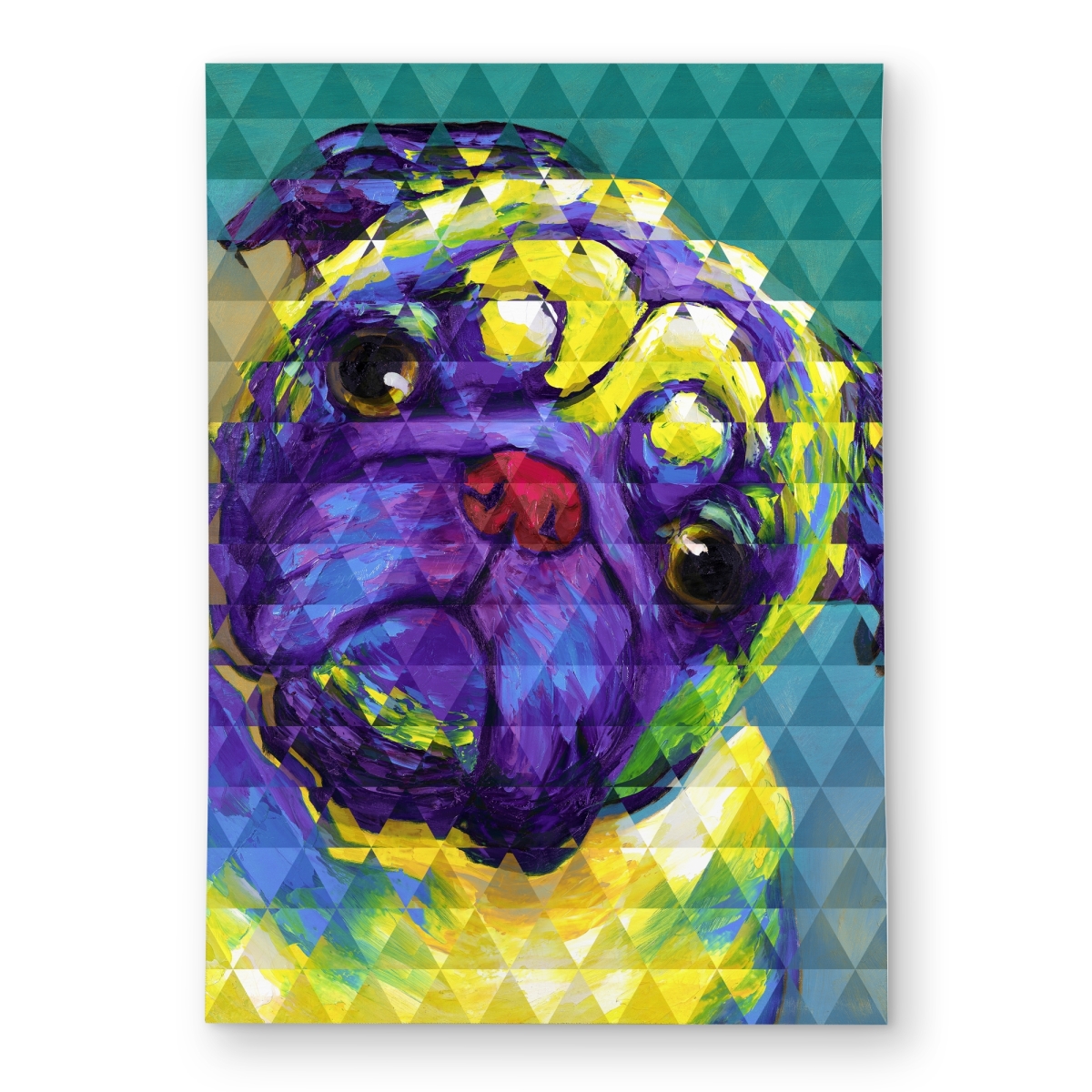 C1ROAR57ZXDS09 5 x 7 ft. Geometric Curious Pug - Yellow Outdoor Area Rug for Home Decor - Rectangle