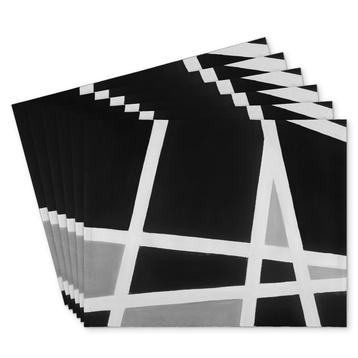 Picture of Begin Home Decor C6PP1418IL0LDE 14 x 18 in. Black & White Abstract Lines - Polyester Placemat for Home Decor - Set of 6
