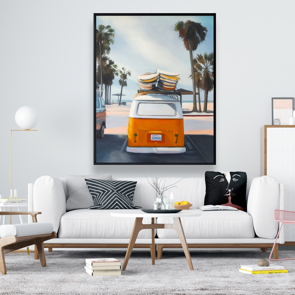 C1FC4860MMSI58 48 x 60 in. Caravan in California - Framed Canvas for Home Decor