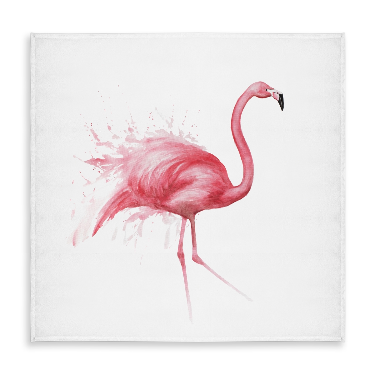 Picture of Begin Home Decor C1TC5858WNGVKS 58 x 58 in. Pink Flamingo Watercolor Tablecloth - Romantic Feathers Decor