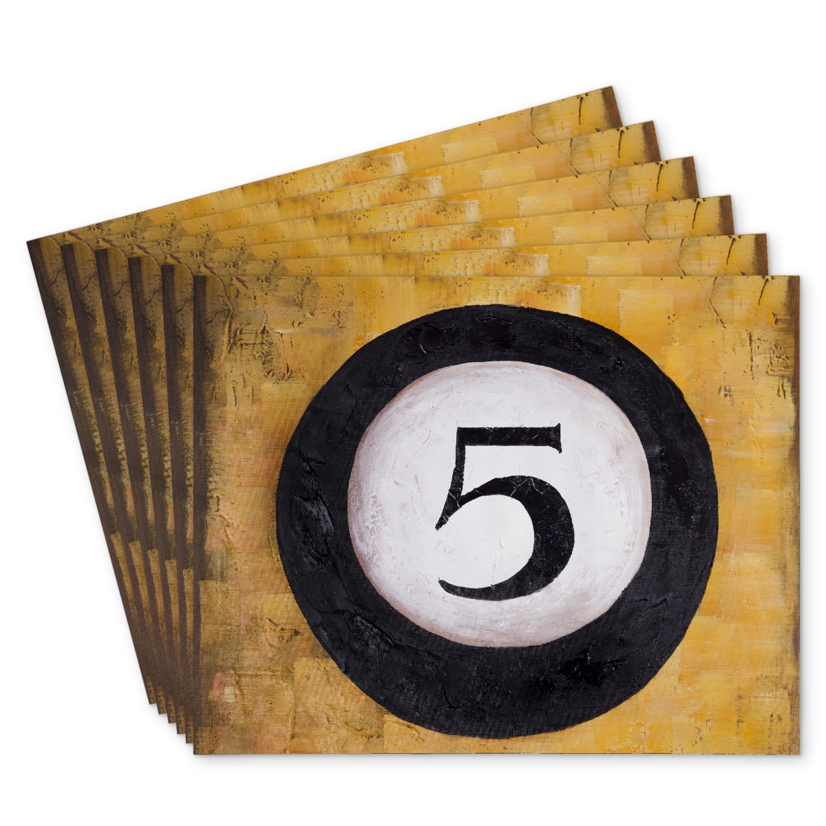 Picture of Begin Home Decor C6PP1418C9V1OL 14 x 18 in. Billiard Ball No5 Polyester Placemat - Home Decor Accent - Set of 6