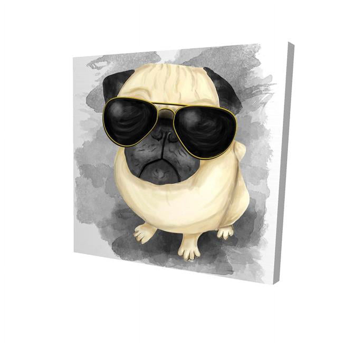 8 x 8 in. Pug with Style-Print on Canvas