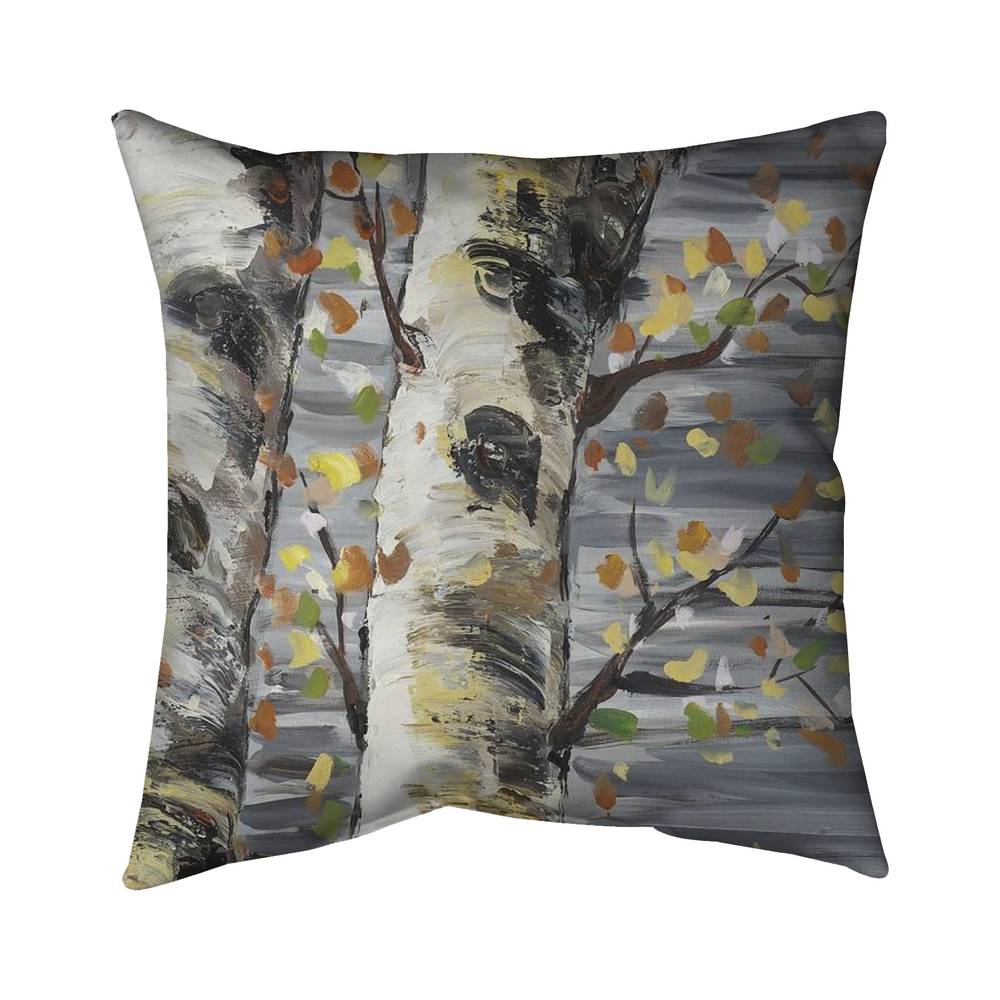 5542-1818-LA112 18 x 18 in. Budding White Birches - Gray Outdoor Throw Pillow for Home Decor