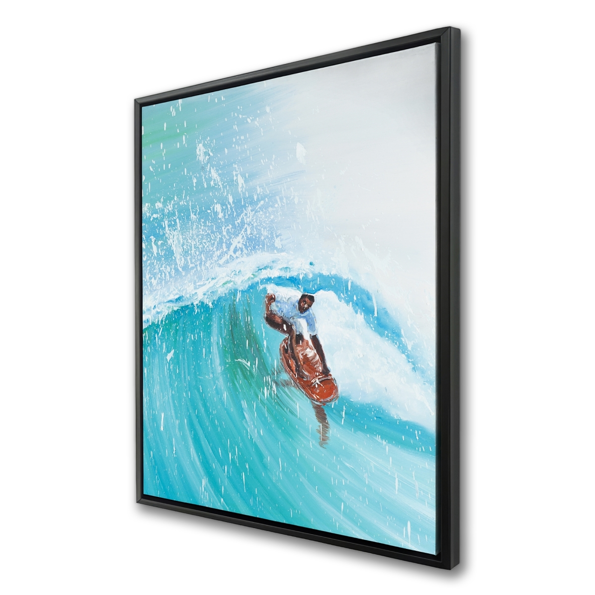 C1FC36487KQ55H 36 x 48 in. Surfer in the Middle of the Wave - Sea Contemporary Canvas Art