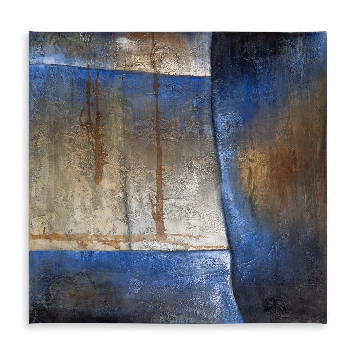 Picture of Begin Home Decor C1TC5858SQ5D65 58 x 58 in. Luminous Blue & Bronze Shape Tablecloth - Abstract Home Decor