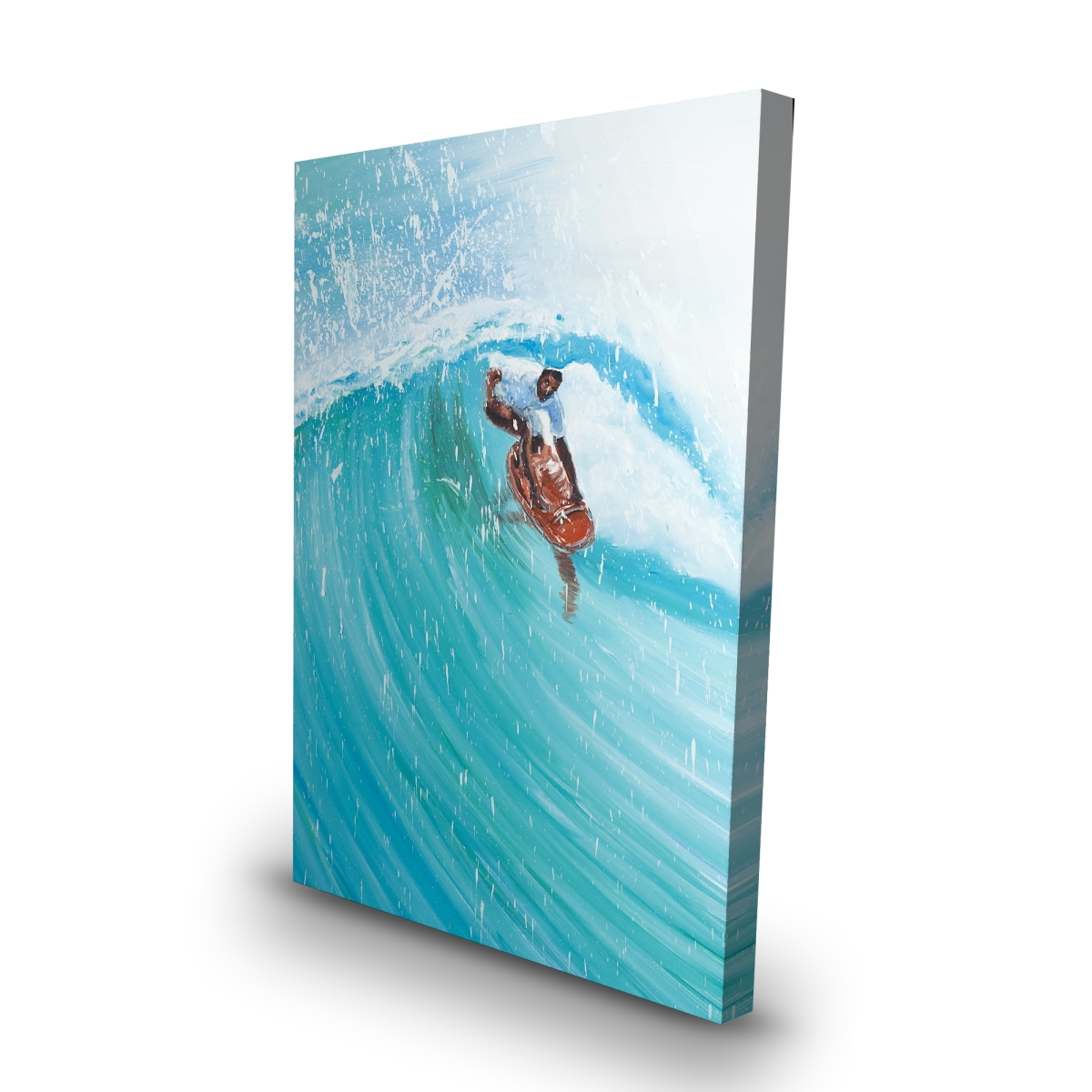 C1RC24367A604T 24 x 36 in. Surfer in the Middle of the Wave - Office Orange Canvas Art