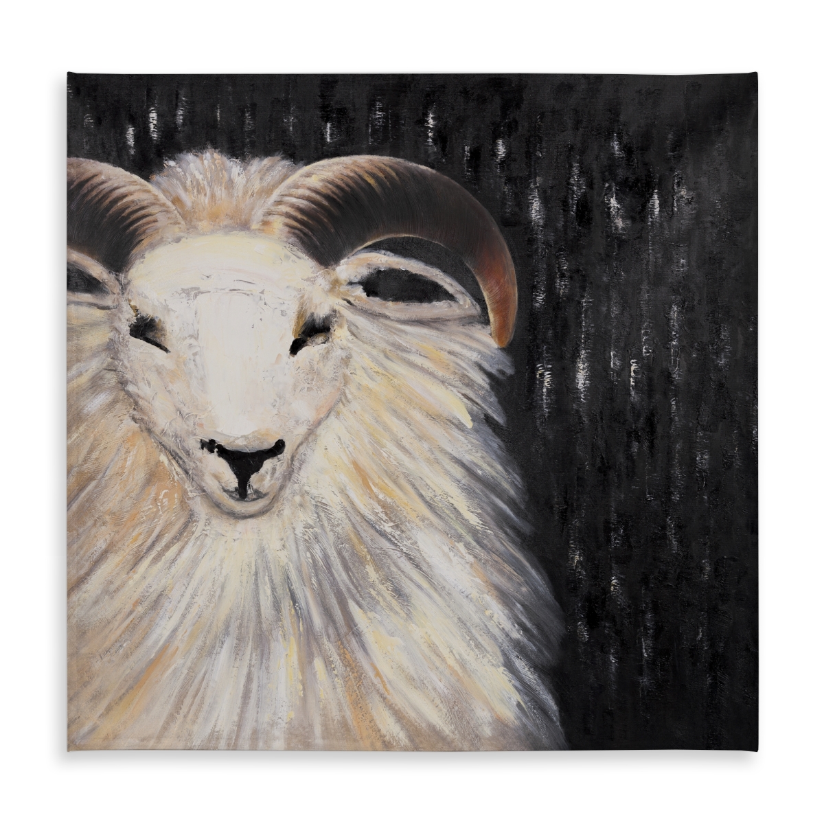 Picture of Begin Home Decor C1TC5858DTVF9J 58 x 58 in. Bushy Ram Livingroom Animals Tablecloth for Home Decor