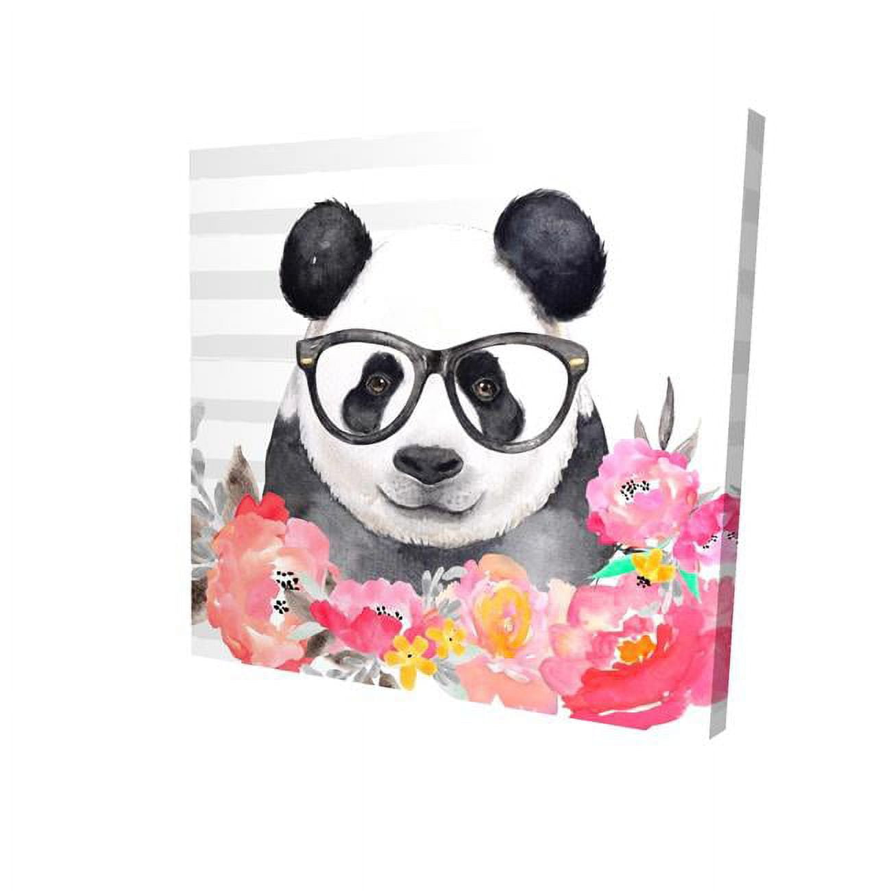 8 x 8 in. Panda with Glasses-Print on Canvas