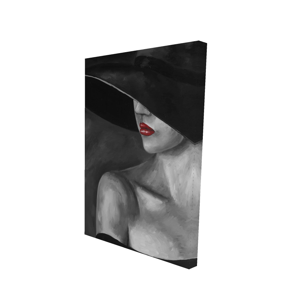 2080-3624-FA28 24 x 36 in. Mysterious Woman with Hat Canvas - Chic Home Decor Art