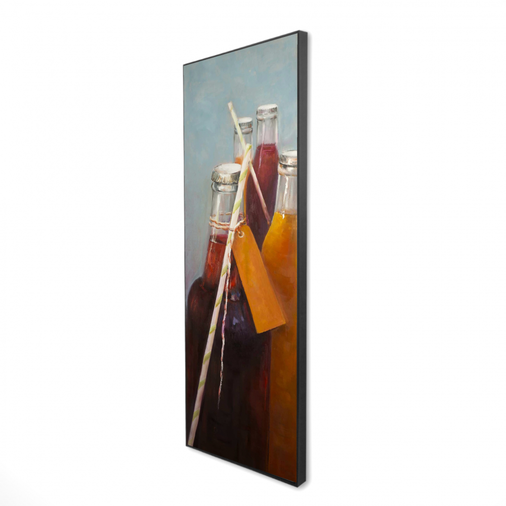 2081-6020-GA38 20 x 60 in. Summer Drinks - Kitchen Orange Framed Canvas Home Decor