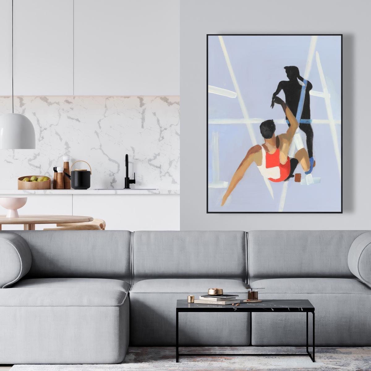 C1FC3648NBLYWZ 36 x 48 in. On Your Marks - Get Set, Go - Man Cave Framed Canvas Decor