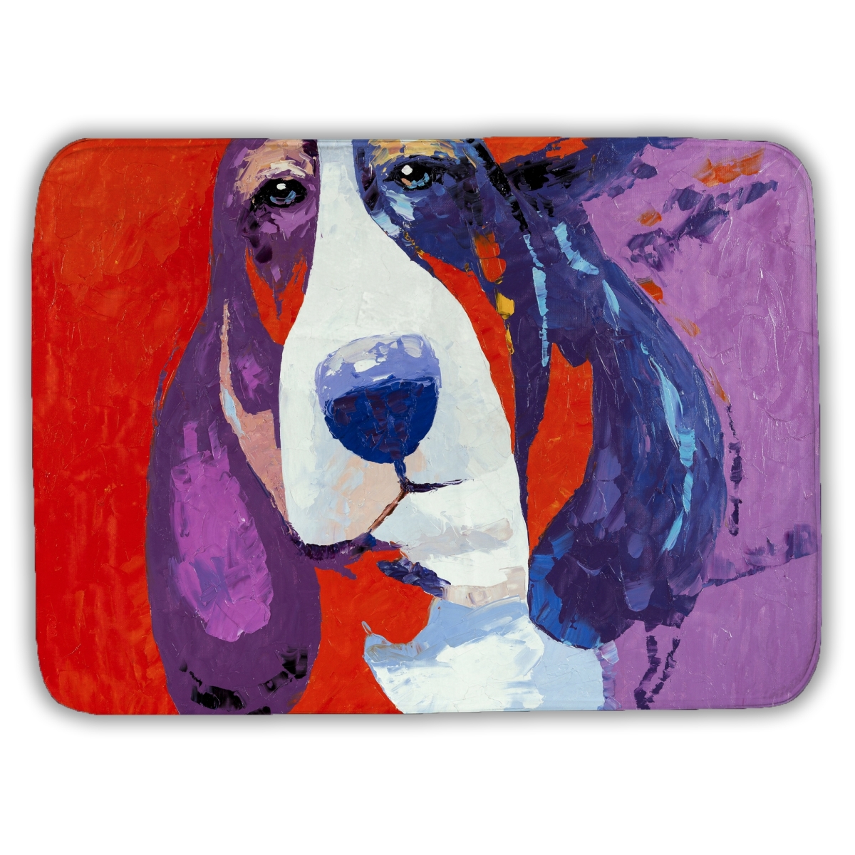 C1BM17249SE0X0 17 x 24 in. Abstract Colorful Basset Dog Bath Mat - Retro Bedroom Decor