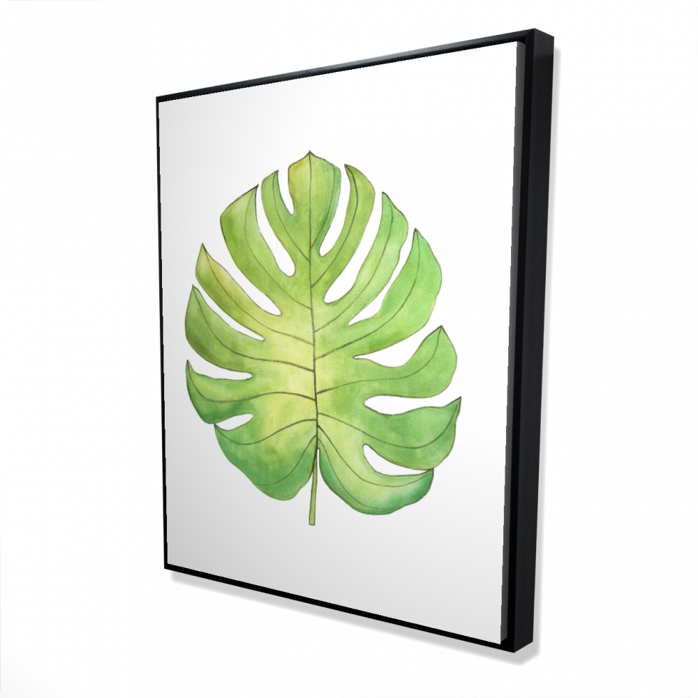 2081-6048-FL217 48 x 60 in. Tropical Leaf - Botanical Framed Canvas for Home Decor