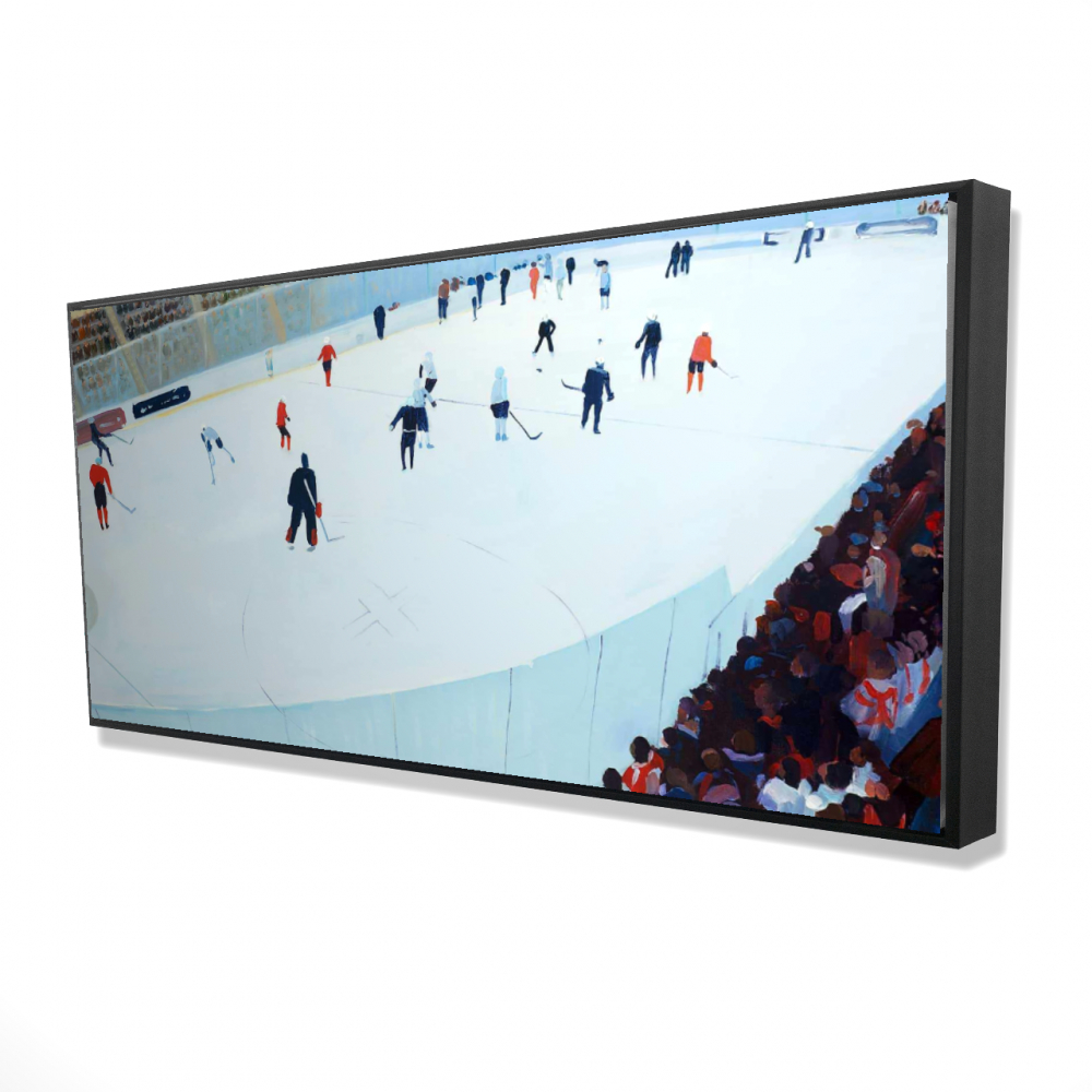 2081-2448-SP29 24 x 48 in. Game of Hockey Framed Canvas - Man Cave Home Decor