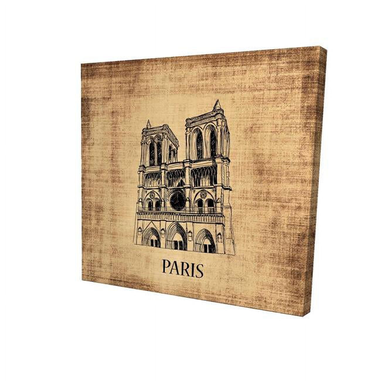8 x 8 in. Notre-Dame De Paris Illustration-Print on Canvas