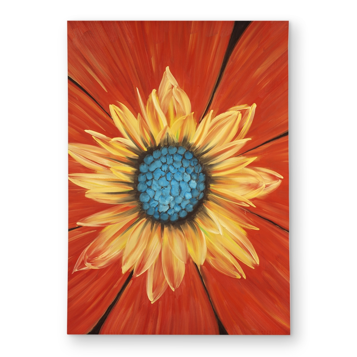 C1ROAR573UUDIG 5 x 7 ft. Flower Middle Livingroom Orange Outdoor Area Rug - Home Decor - Rectangle
