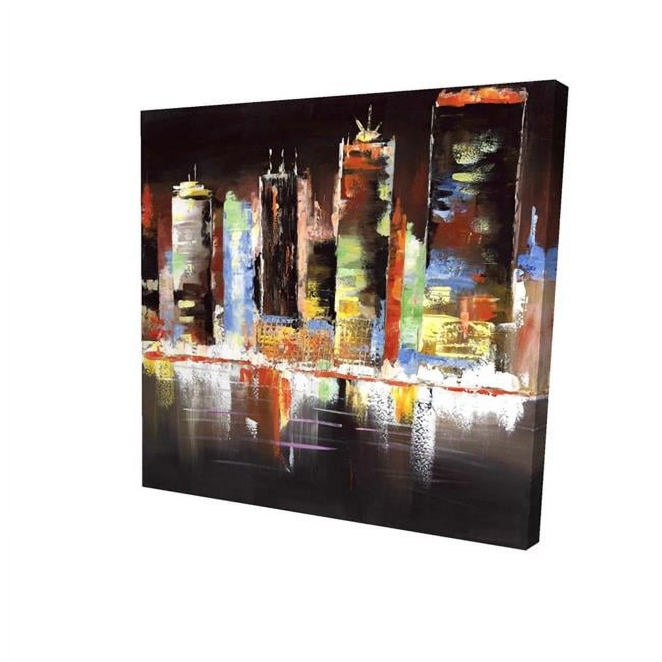 8 x 8 in. Cityscape by Night-Print on Canvas