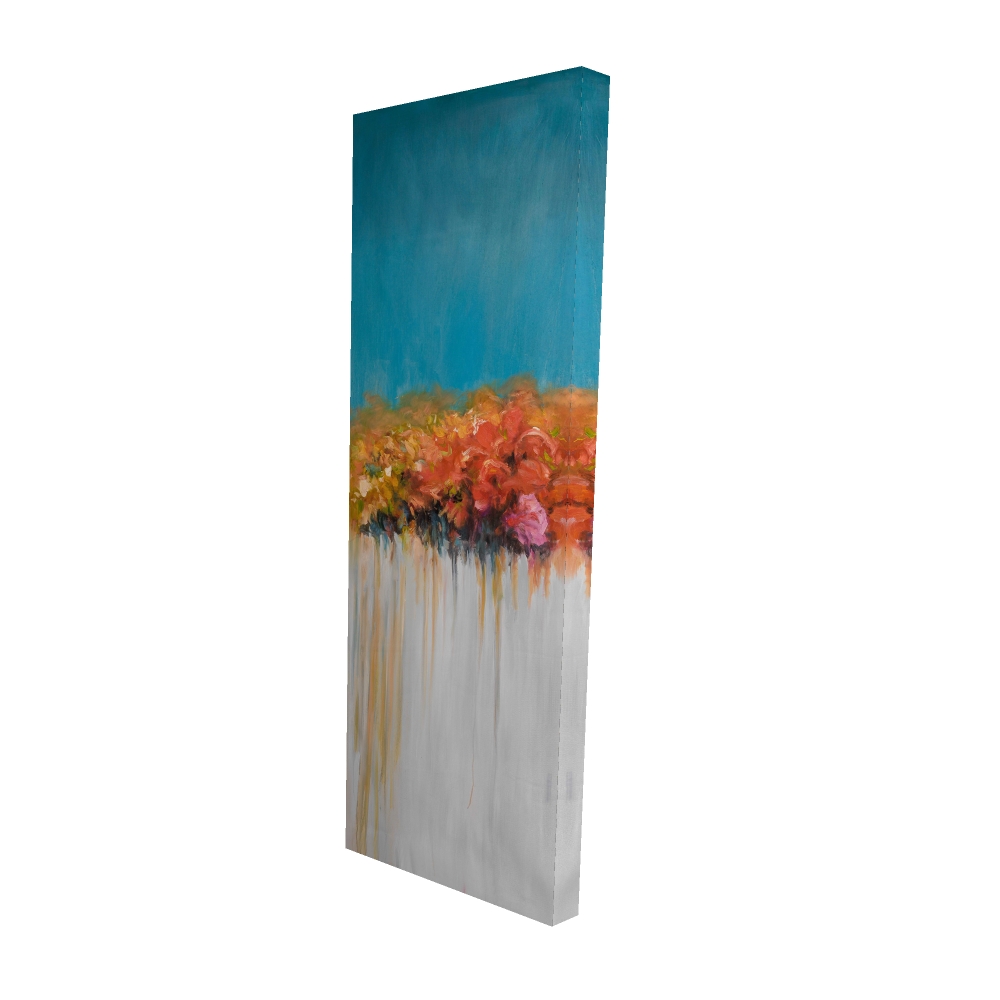 2080-6020-AB28 20 x 60 in. Orange Flowers Bundle - Contemporary Canvas for Home Decor