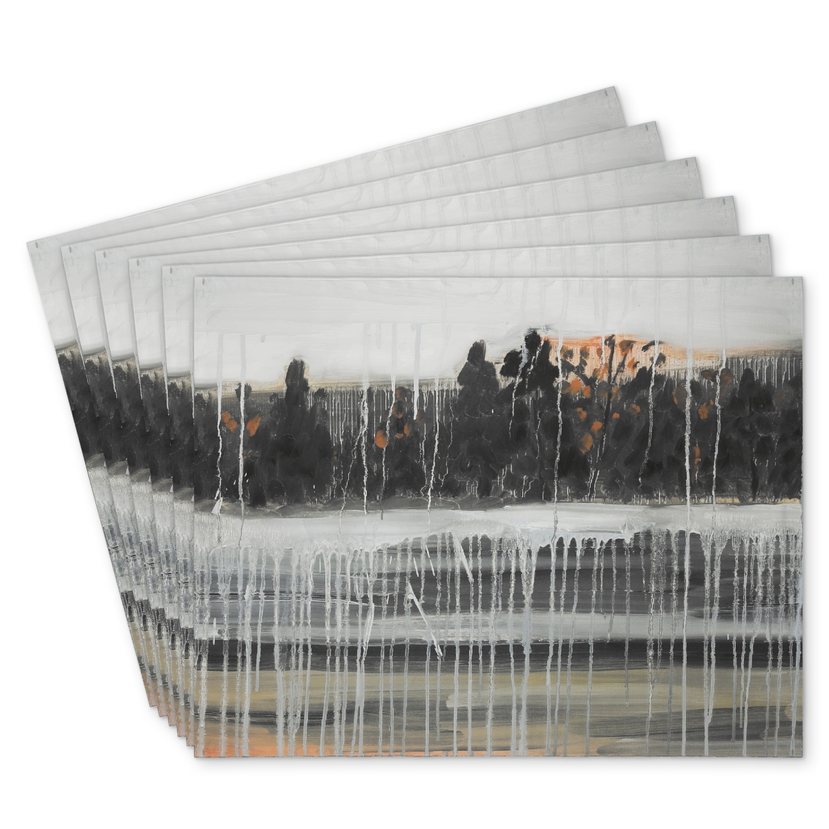 Picture of Begin Home Decor C6PP1418E0SX1J 14 x 18 in. Rainy Fall Landscape Polyester Placemat - Home Decor Accent - Set of 6