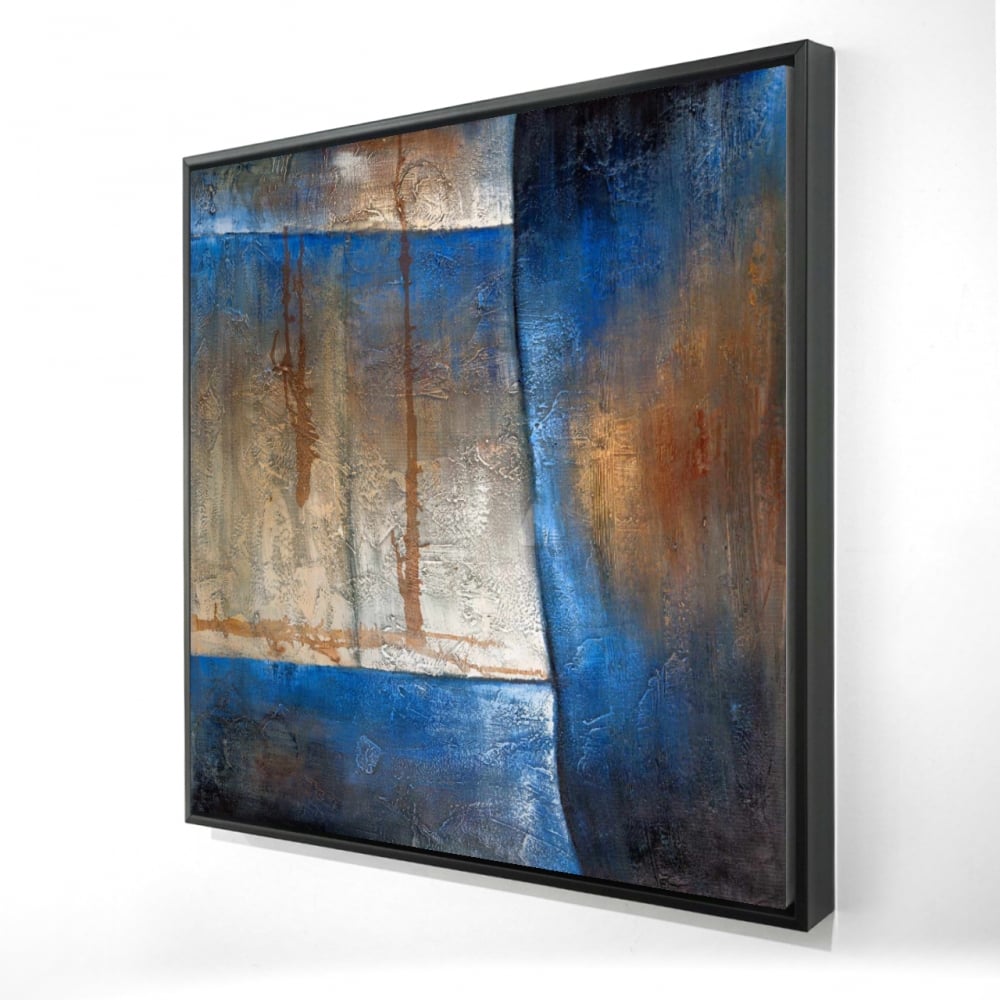 2081-3636-AB13 36 x 36 in. Luminous Blue & Bronze Shape - Framed Canvas Home Decor