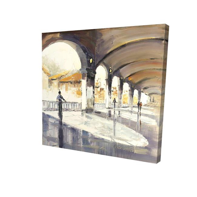 8 x 8 in. People In A Spacious Hall-Print on Canvas