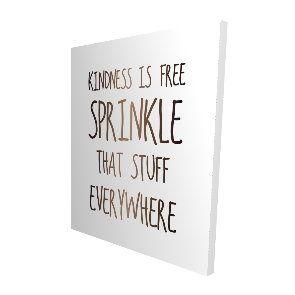2080-6048-QU3 48 x 60 in. Kindness is Free Brown Canvas - Home Decor Pattern Art