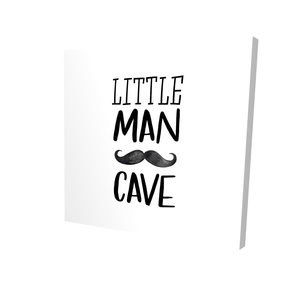2080-3636-QU18 36 x 36 in. Little Man Cave - Black & White Canvas Home Decor Art