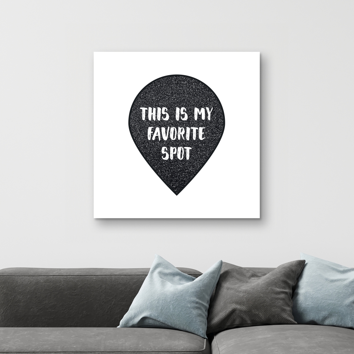 C1RC32324XNCO4 32 x 32 in. Its My Favorite Spot - Man Cave Monochrome Canvas Decor