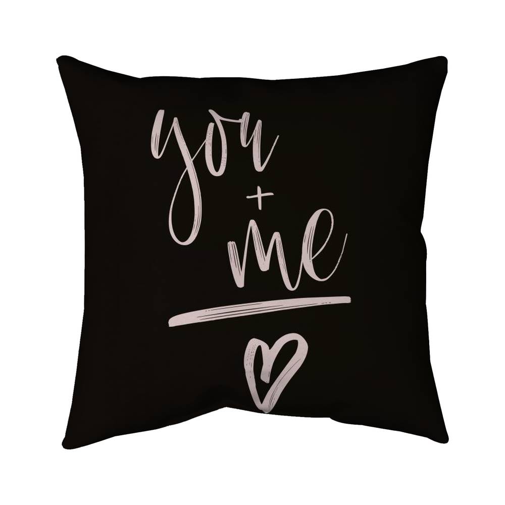 5543-2626-QU21 26 x 26 in. You & Me Black Pattern Poly Twill Throw for Home Decor