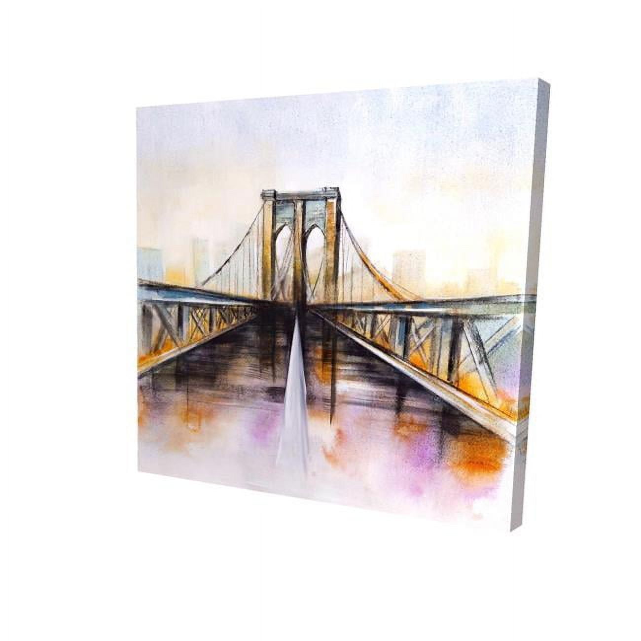 8 x 8 in. Colorful Brooklyn Bridge-Print on Canvas